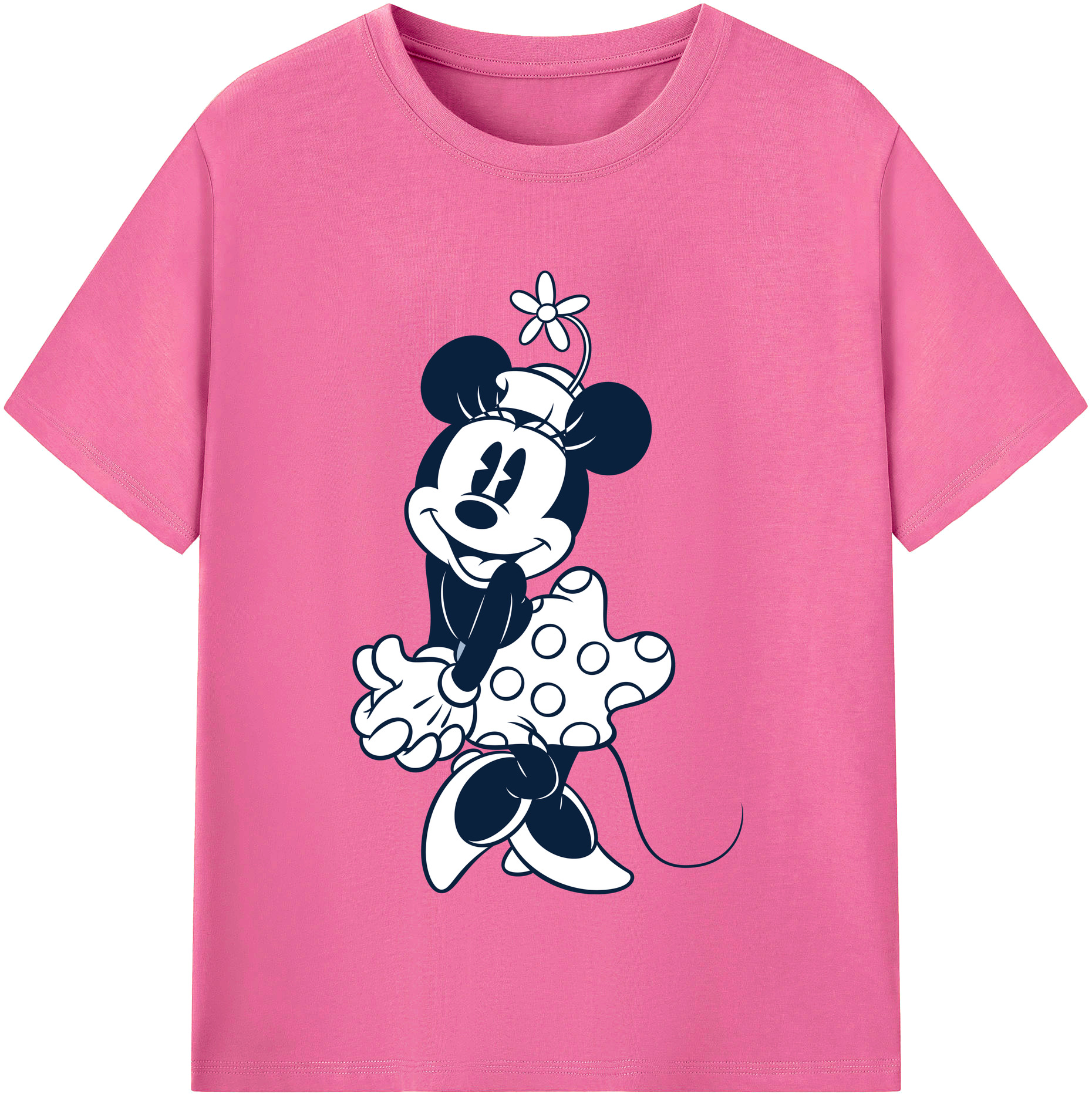 （画像用） ミッキーマウス Mickey Mouse レディースカジュアルプリントTシャツ（綿100％）